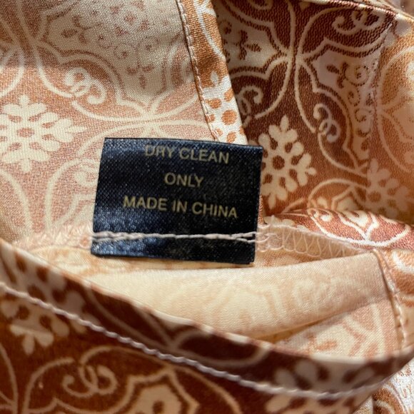 Vintage Y2k 100% Silk Stretch Pants Size 12 Boho Tie Front Straight Leg - Picture 12 of 13